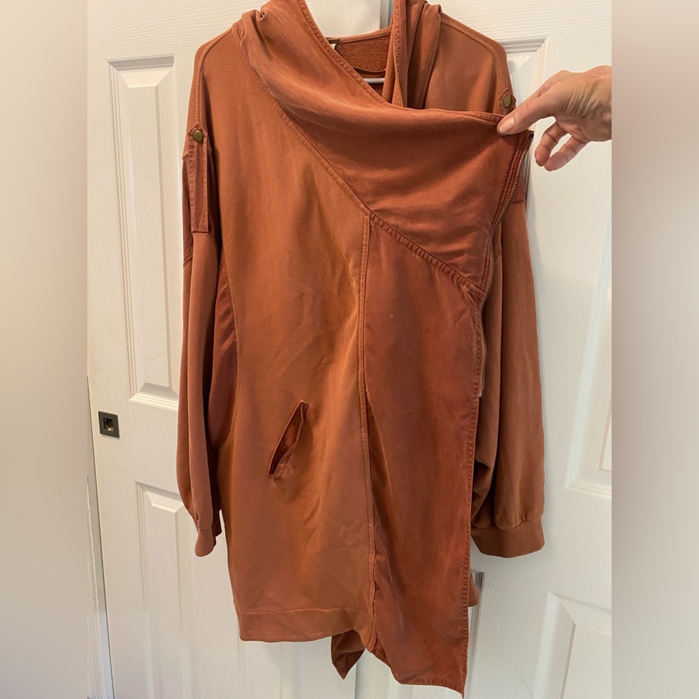 Free People Rust Open-Front Hooded Utility Jacket - Picture 8 of 15